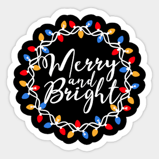 Christmas Merry and Bright Wreath Sticker